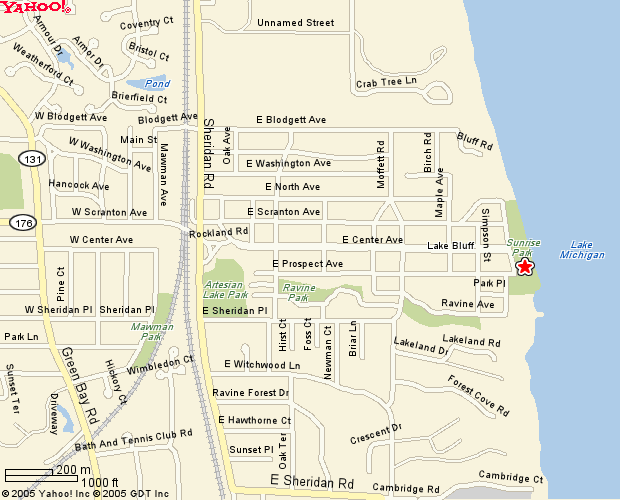 Map to Lake Bluff's Sunrise Beach
