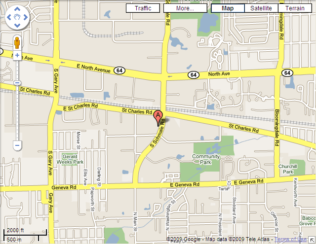 Map to Manhattan's in Carol Stream