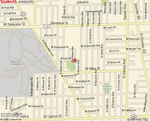 Map to Niles' Oak Park