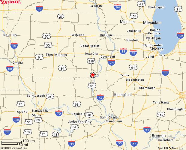 Map to West Point Iowa