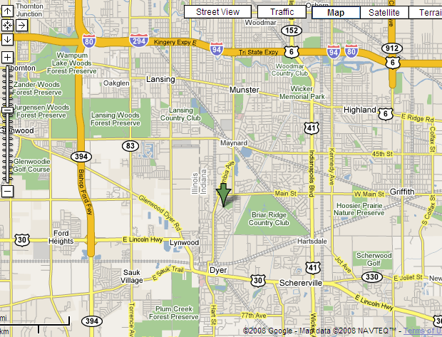 Map to Northgate Park - Dyer, Indiana